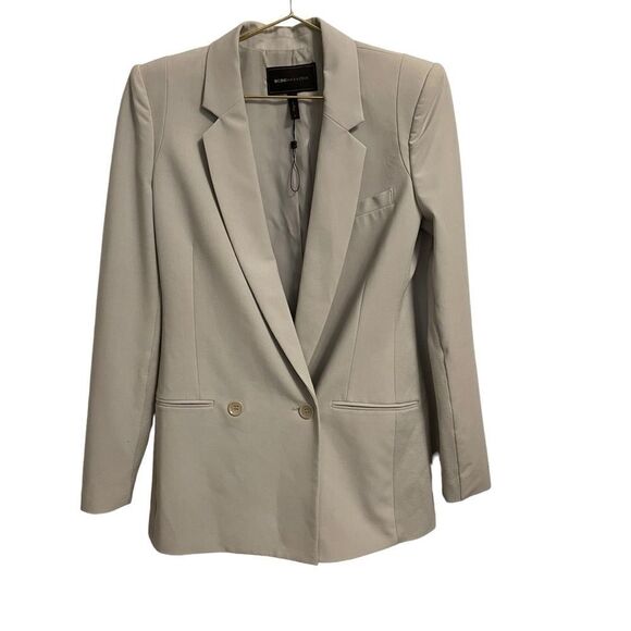 BCBGMaxAzria Jackets & Blazers - BCBGMAXAZRIA Bailey Blazer Pearl Grey Double Breasted Tailored Jacket Small